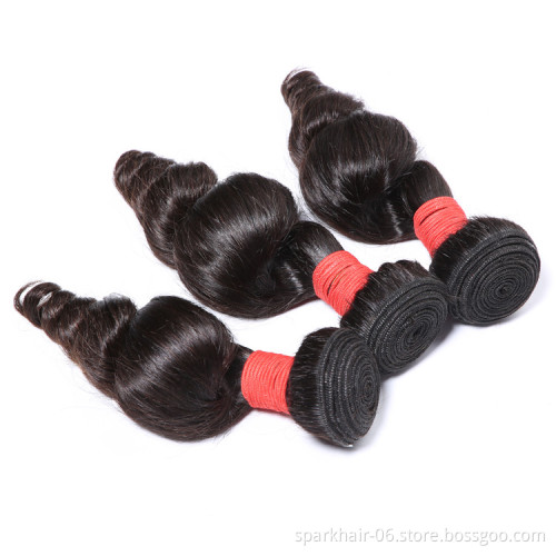 100% Unprocessed Virgin Cuticle Aligned Loose Wave Non-Remy Human Weft Natural Black Human Hair Extension 100g/Bundle